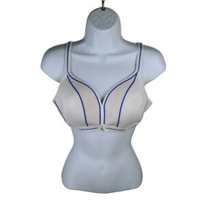La Senza Spirit Wireless Padded Sports Bra  White Blue 38C